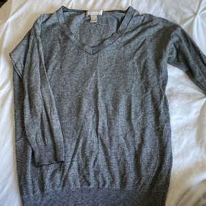 Banana Republic, grey/black knit sweater, V-neck, Size small